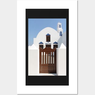 Church with Gate: Oia, Santorini Posters and Art